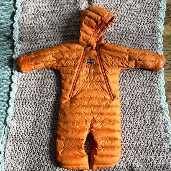 Patagonia Bright Orange Infant Snowsuit - Picture 1 of 9